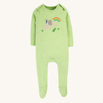 Frugi Easy Dressing Babygrow - Kiwi Marl / Elephant