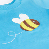 Frugi Switch Easy On Jumper - Beluga Blue / Bee