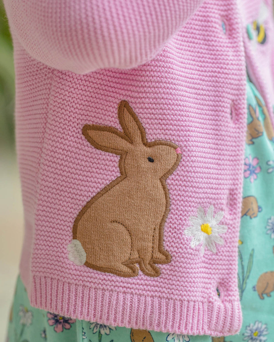  knitted cardigan with a rabbit