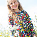 Frugi Sofia Skater Dress - Springtime Ducks