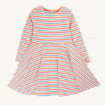 Robe patineuse côtelée Frugi Rhianna - Rayure arc-en-ciel