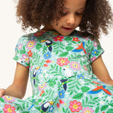 Robe patineuse printanière Frugi - Oiseaux tropicaux