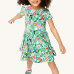 Frugi Spring Skater Dress - Tropical Birds