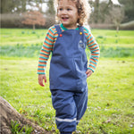 Frugi Little Waterproof Dungarees - Navy Blue