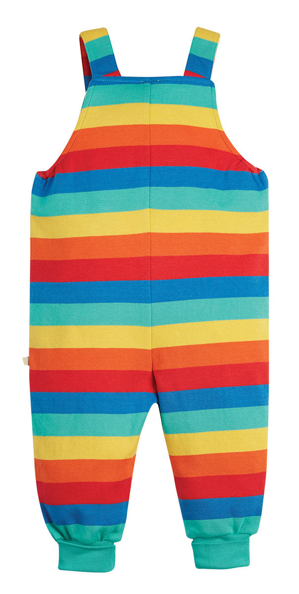 Frugi Back Parsnip Rainbow Dungaree short cuffs