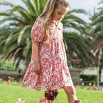 Robe à col Frugi Matilda - Rose Floral Fun