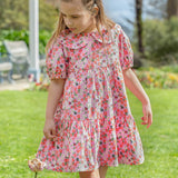 Frugi Matilda Collared Dress - Pink Floral Fun