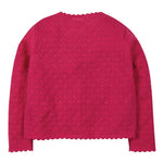 Frugi Pea Pointelle Rich Pink Cardigan