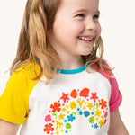 T-Shirt Raglan Frugi Nyomi - Arc-en-ciel