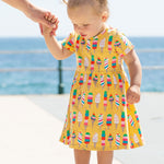 Frugi Dara Baby Body Dress - Rainbow Sprinkles