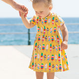 Frugi Dara Baby Body Dress - Rainbow Sprinkles