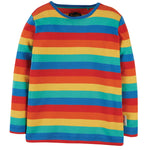 Frugi - T-shirt à manches longues préféré à rayures arc-en-ciel