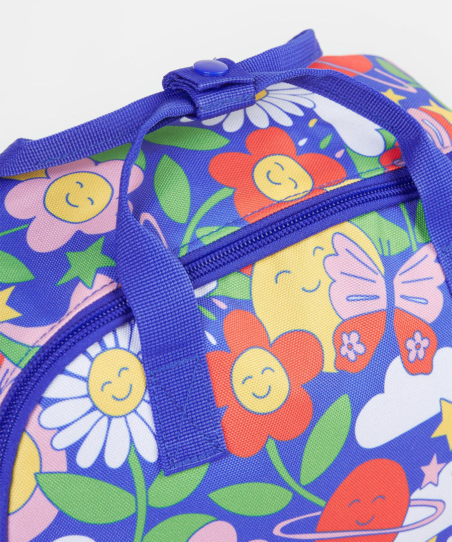  flowers and bold colours. Perfect for school