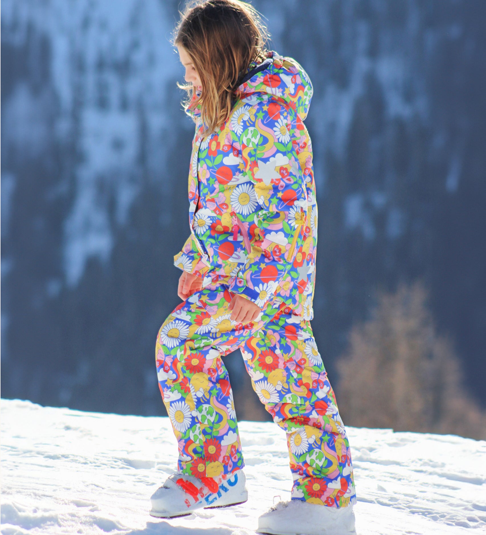 A child walking in the snow