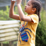 Frugi Carsen Applique T-Shirt - Peacock Spider