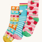 Frugi Rock My Socks 3 Pack - Strawberry