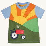 Frugi Lori Haut imprimé Sunshine Tracteur