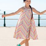 Frugi Tallulah Trapeze Dress - Beach Stripe