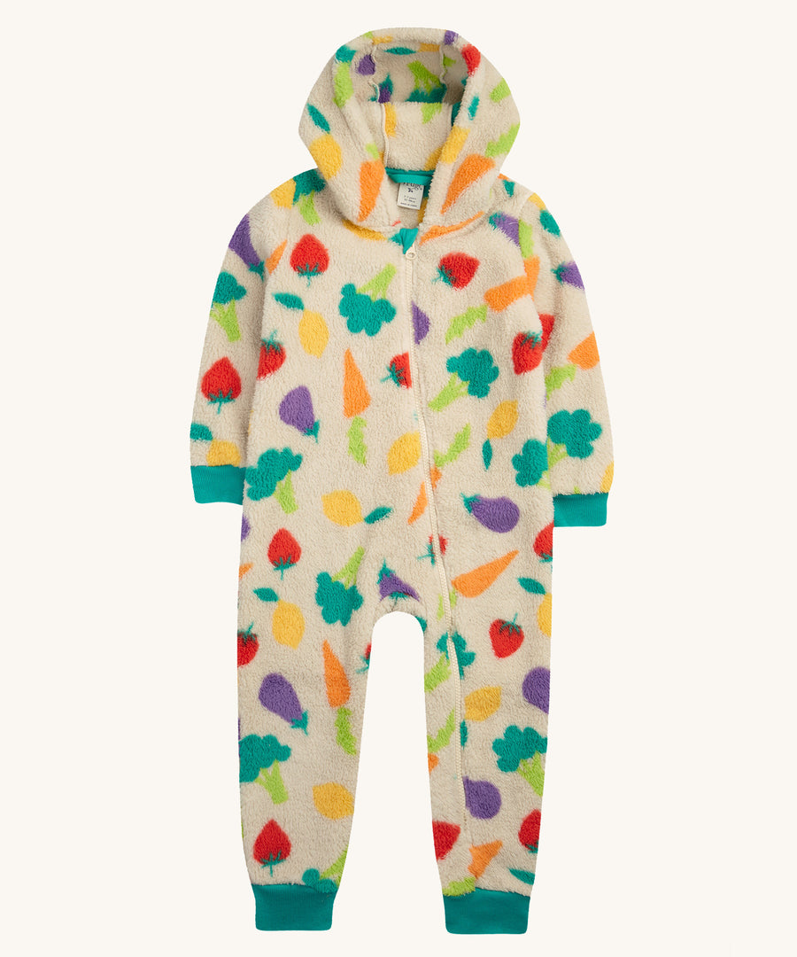 Frugi Ted Snuggle suit vegetable patch design