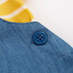 Frugi Lincoln Dungaree Outfit Chambray Frog