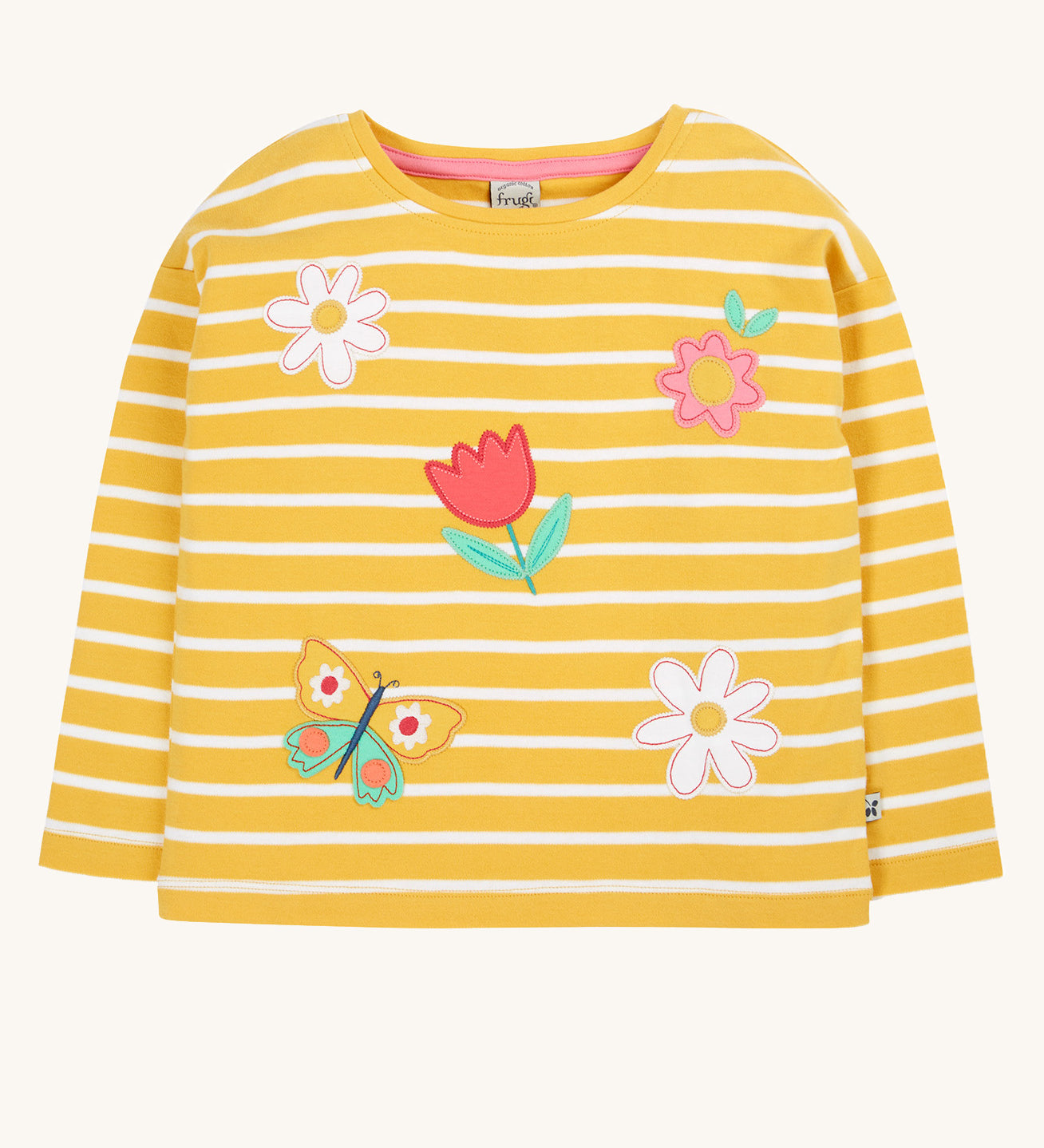 frugi organic girls top tori breton flowers