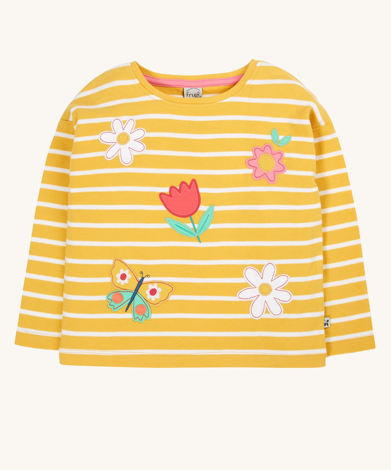 frugi organic girls top tori breton flowers