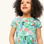 Robe patineuse printanière Frugi - Oiseaux tropicaux