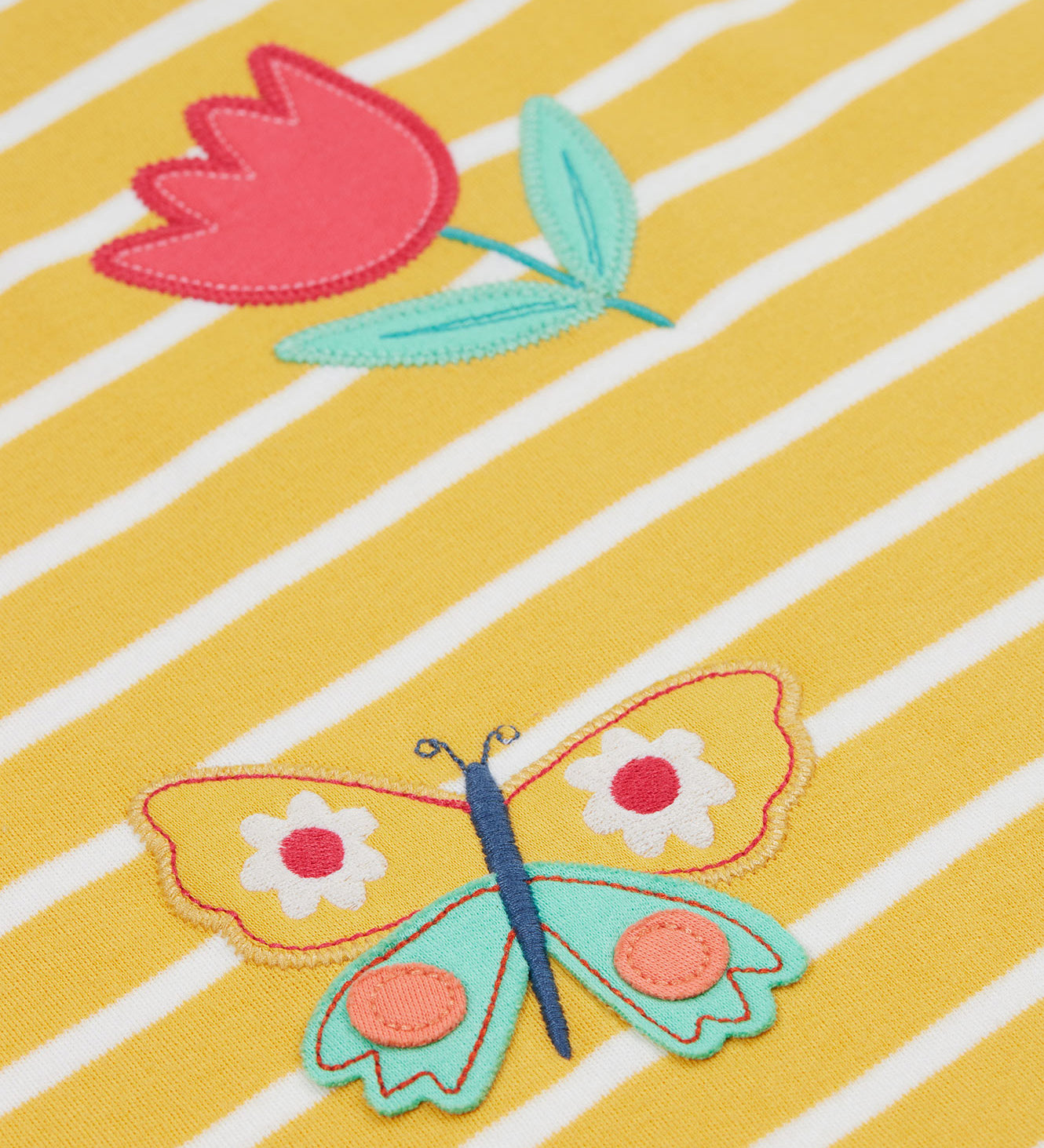 close up detail of butterfly applique