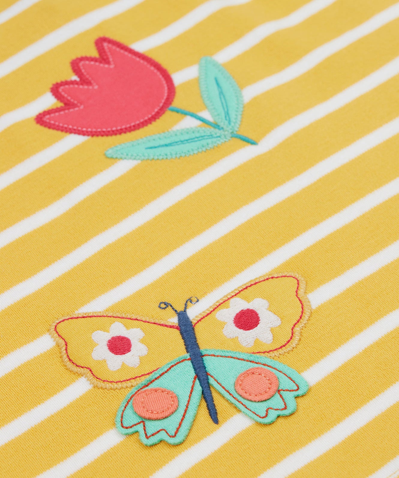 close up detail of butterfly applique