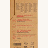 Back view of the Georganics kids sonic toothbrush cardboard packaging showing the features and information.