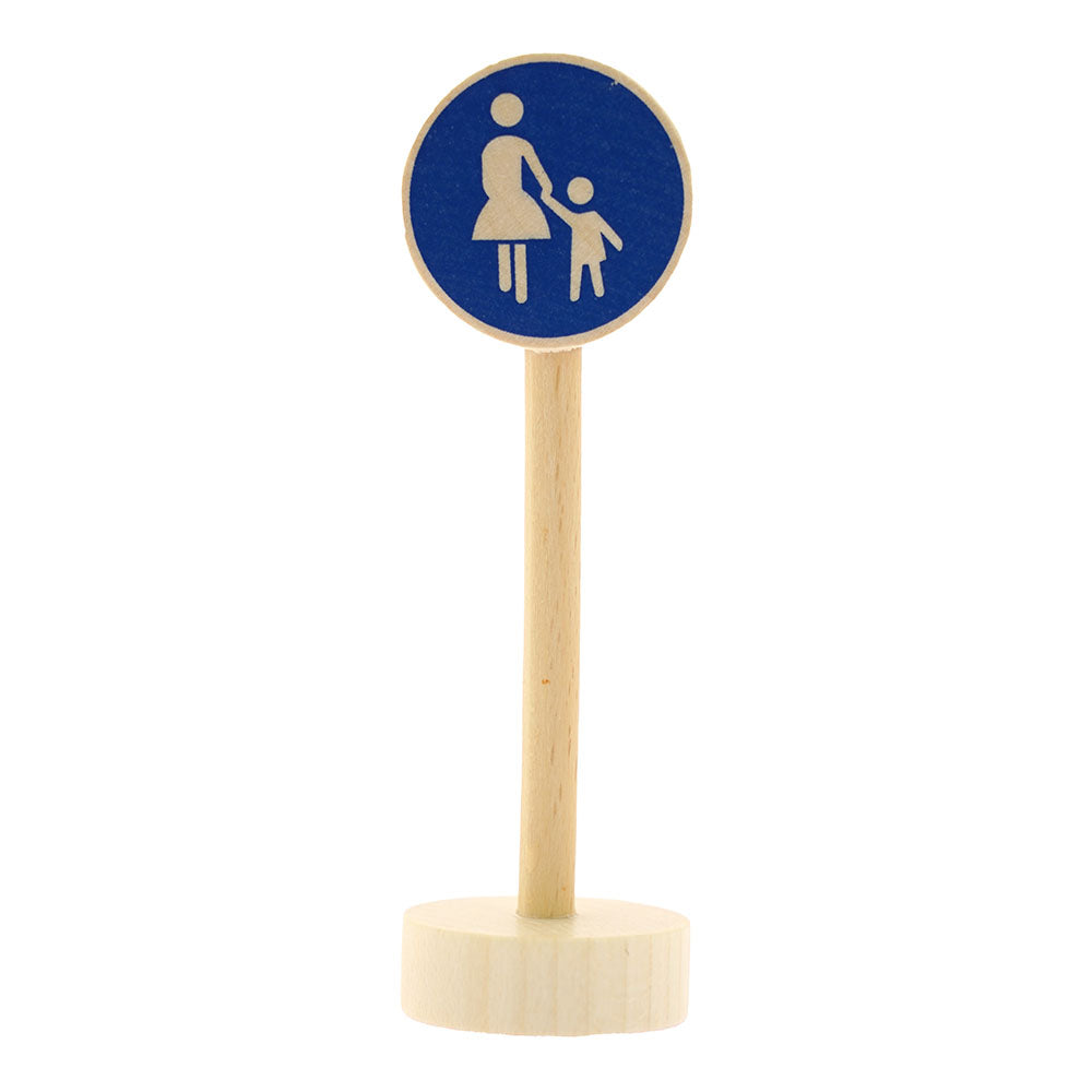 Gluckskafer small world pedestrian road sign on a white background