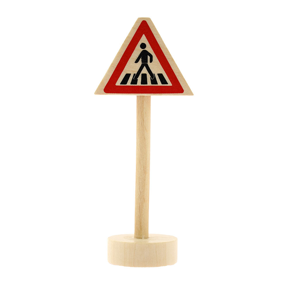 Gluckskafer small world zebra crossing road sign on a white background