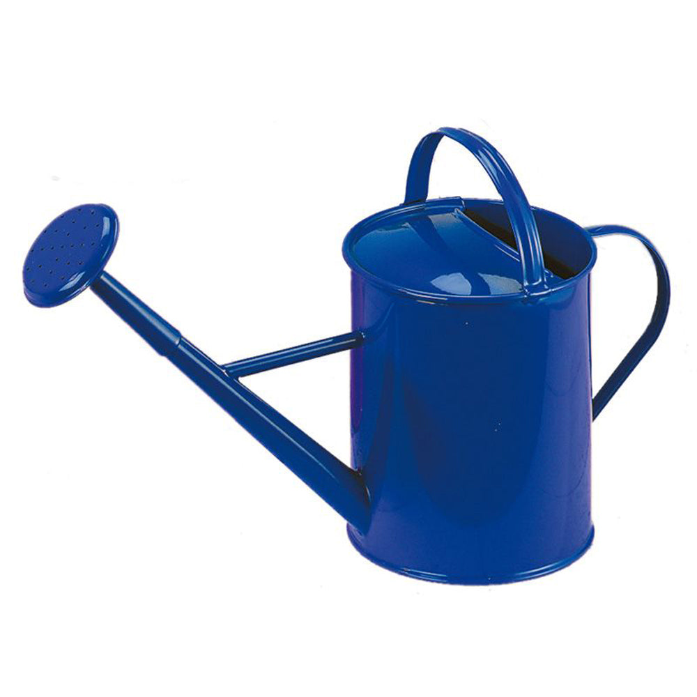 Gluckskafer 1l eco-friendly metal watering can toy in blue on a white background