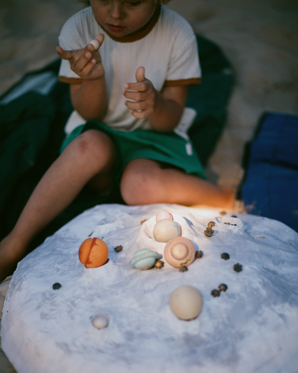 with these beautiful wooden planet and stars. Each planet is uniquely painted and created to allow children to explore