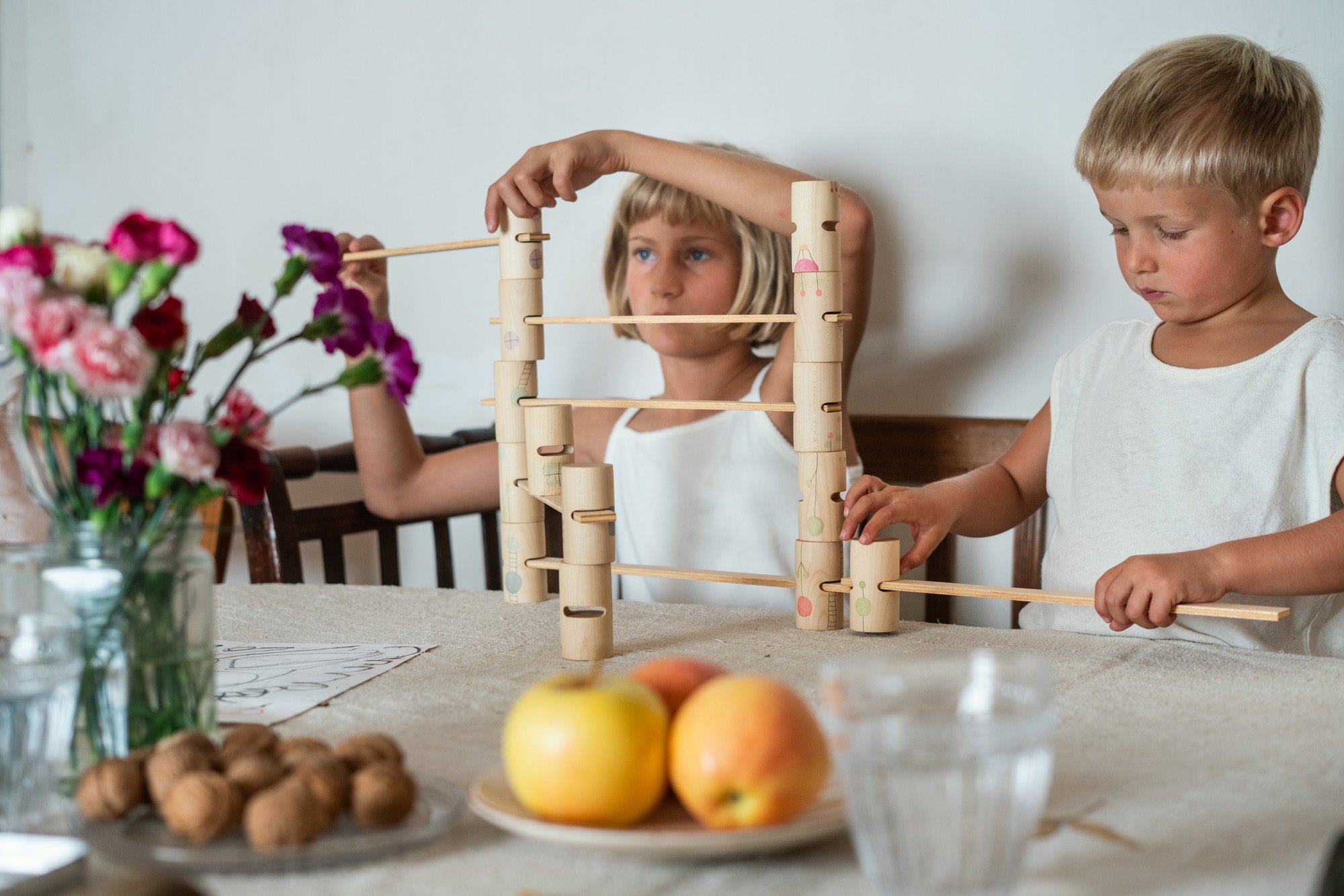 Grapat wooden woodland set setup stacked on a table