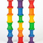 Grapat Wooden Spools 18 - Rainbow Reels for heuristic play. Stack