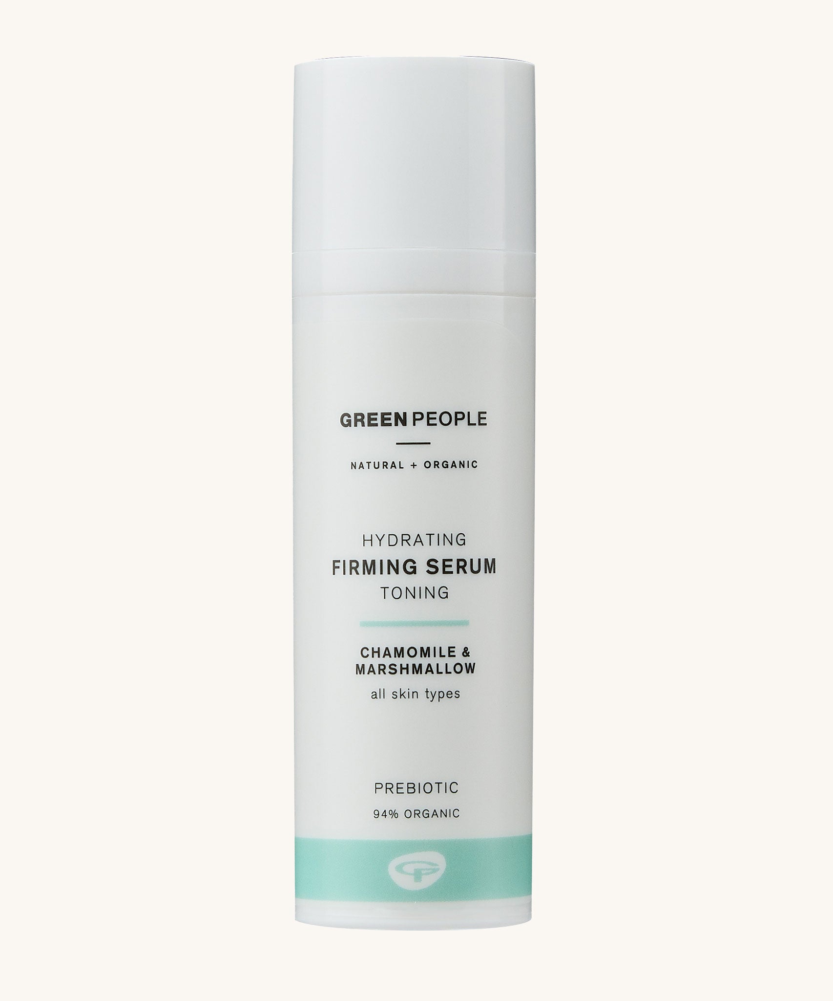 Green People Hydrating Firming Serum on a plain background. 