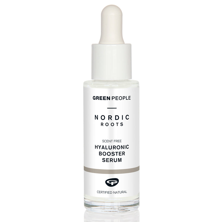 Green People Nordic Roots Hyaluronic Booster Serum pictured on a plain background