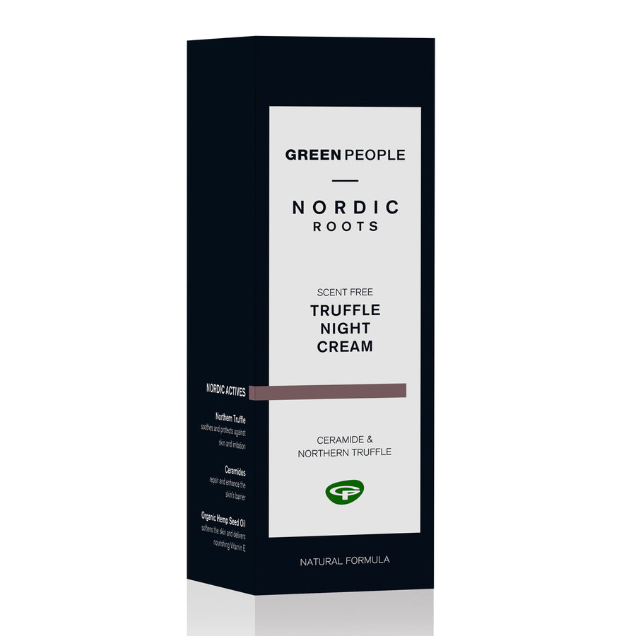 Green People Nordic Roots Truffle Night Cream pictured in it's box