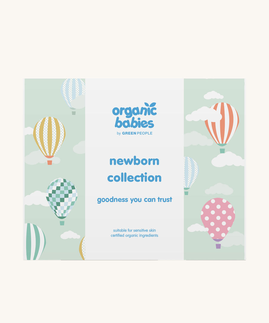 Green People Organic Babies Newborn Gift Set Box on a plain background.