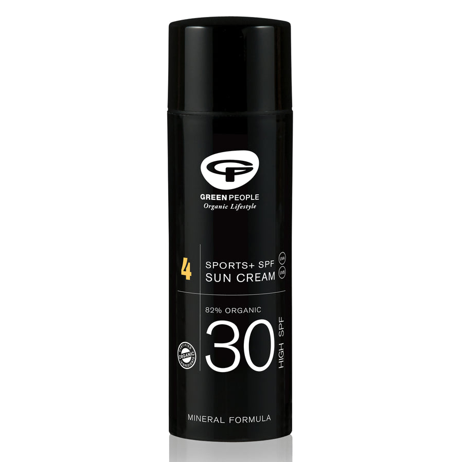 Green People Sports Sweat Resistant SPF30 Mineral Formula Facial Sun Cream 50ml pictured on a plain background