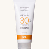 Green People Sun Cream SPF30 100ml on a plain background. 