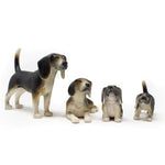 Green Rubber Toys Famille de chiens Beagle - Paquet de 4