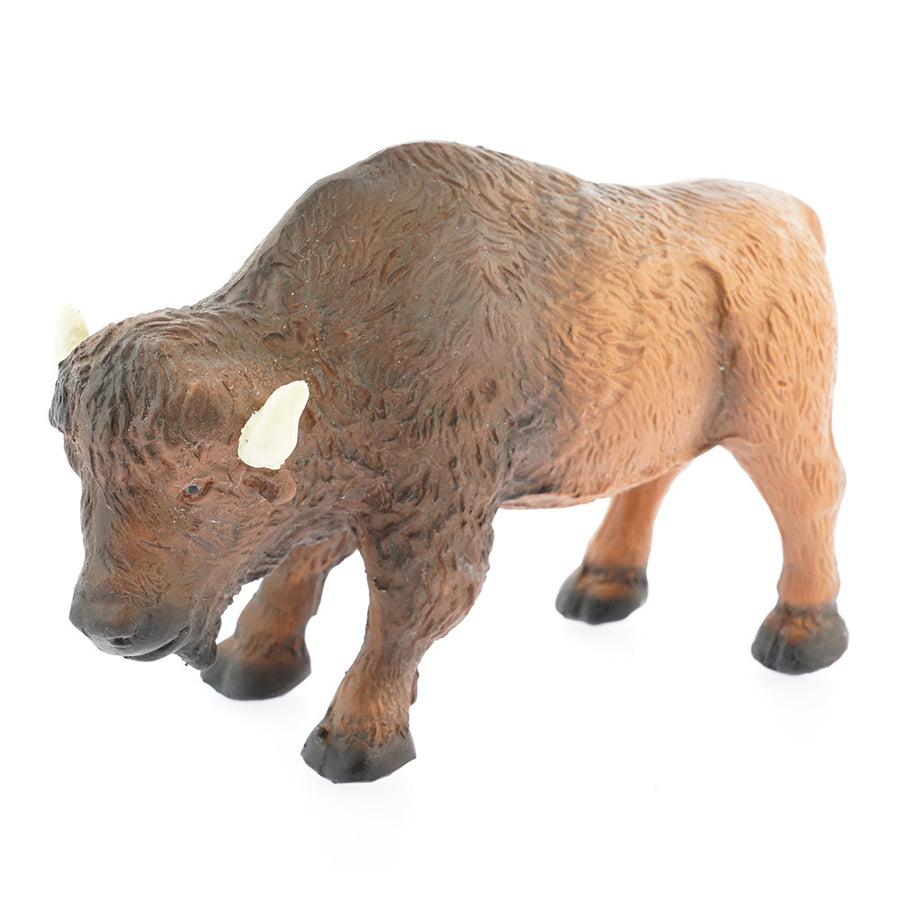 Green rubber toys sustainable natural rubber bison figure on a white background