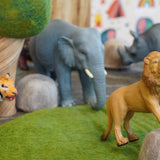 Ensemble d'animaux de la jungle de jouets en caoutchouc verts