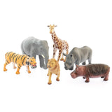 Ensemble d'animaux de la jungle de jouets en caoutchouc verts