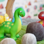 Ensemble de mini dinosaures en caoutchouc vert