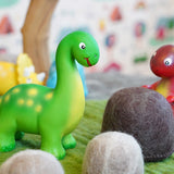 Ensemble de mini dinosaures en caoutchouc vert