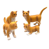 Jouets en caoutchouc verts Famille de chats - Paquet de 4