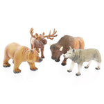 Green Rubber Toys Wild Northern Animals Set